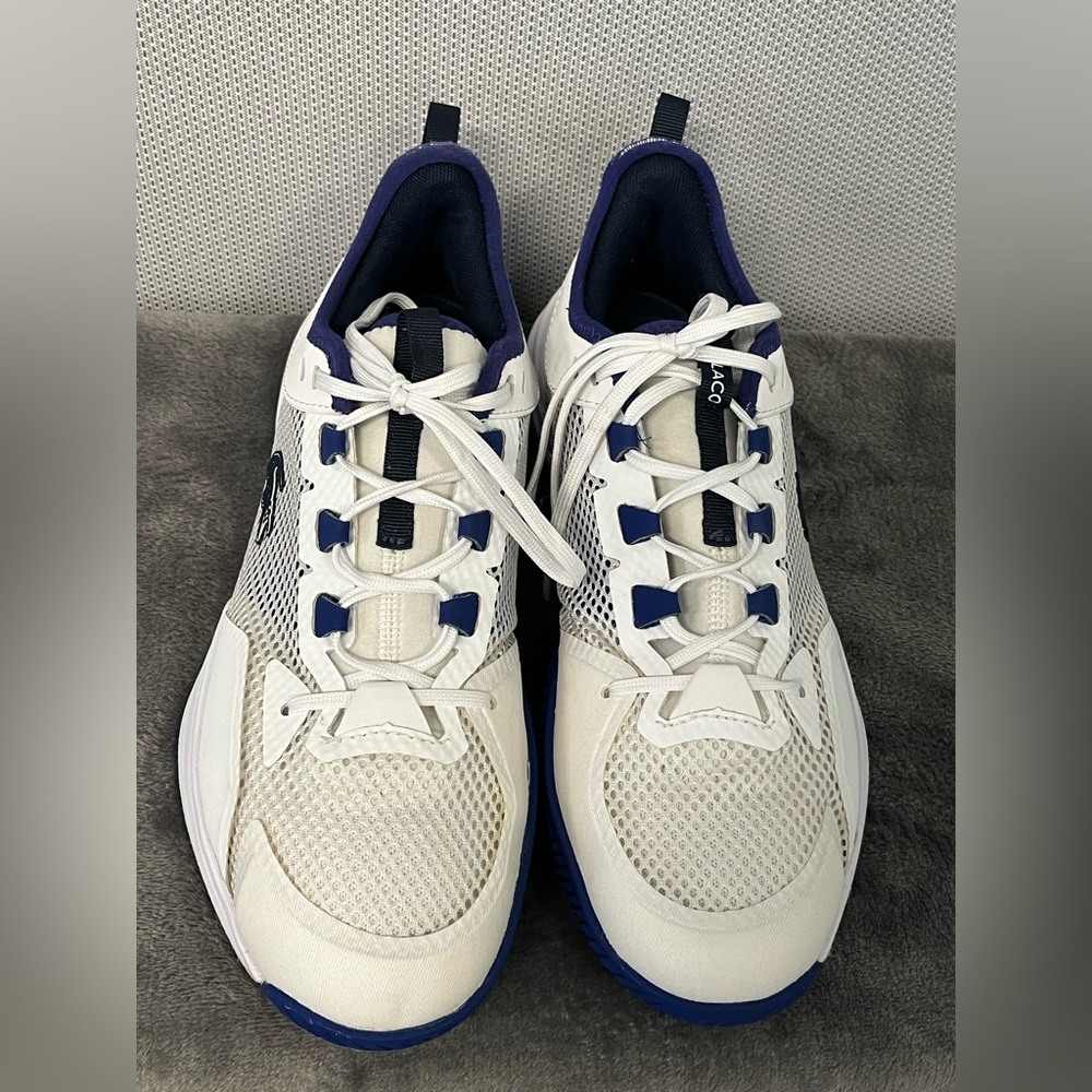 Lacoste AG-LT 21 men’s sneakers OrthoLite anti-microbial footbed. White blue 9.5 - Picture 4 of 12